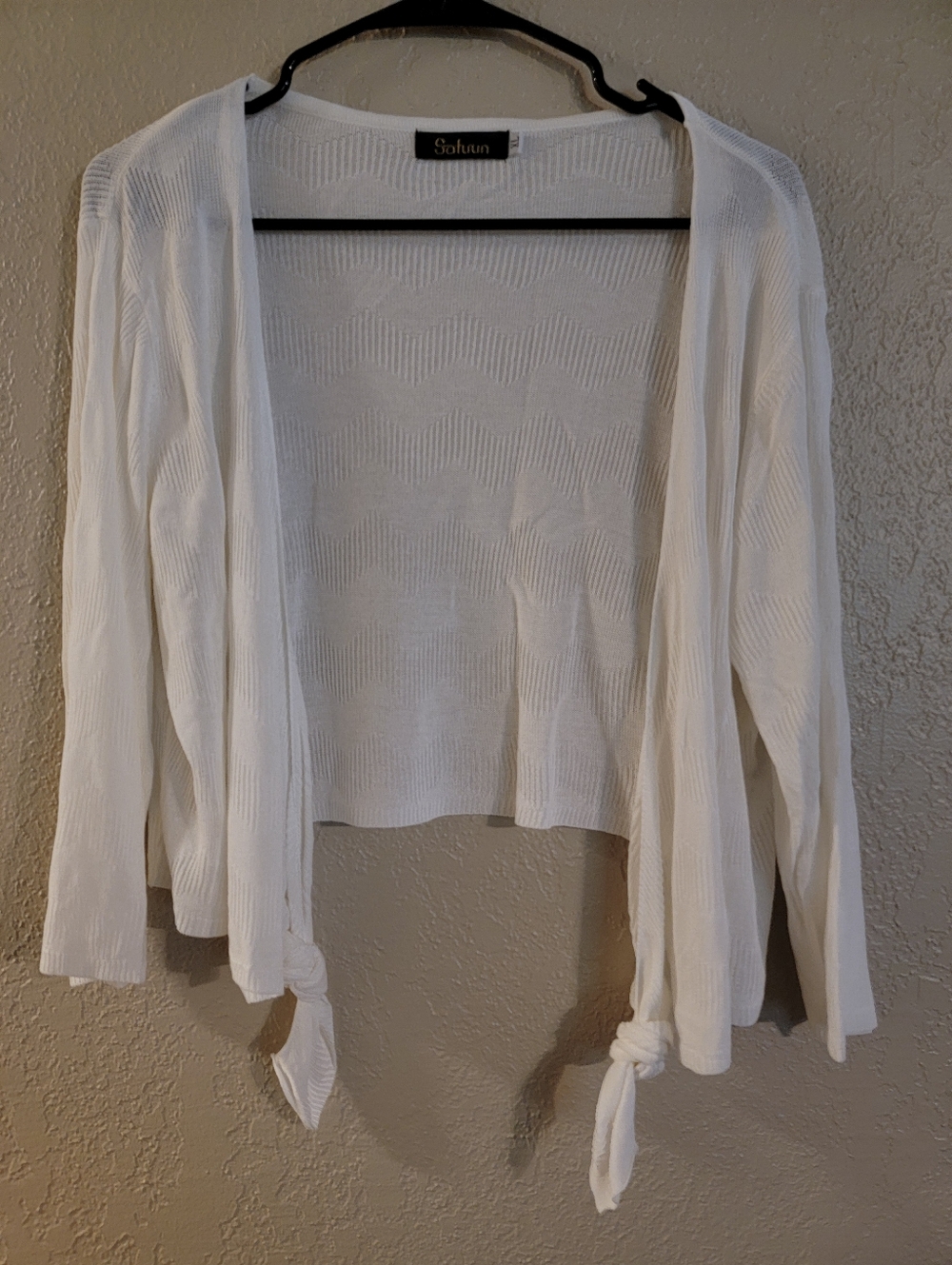 White Open-Front Lightweight Women's Sweater Cardigan